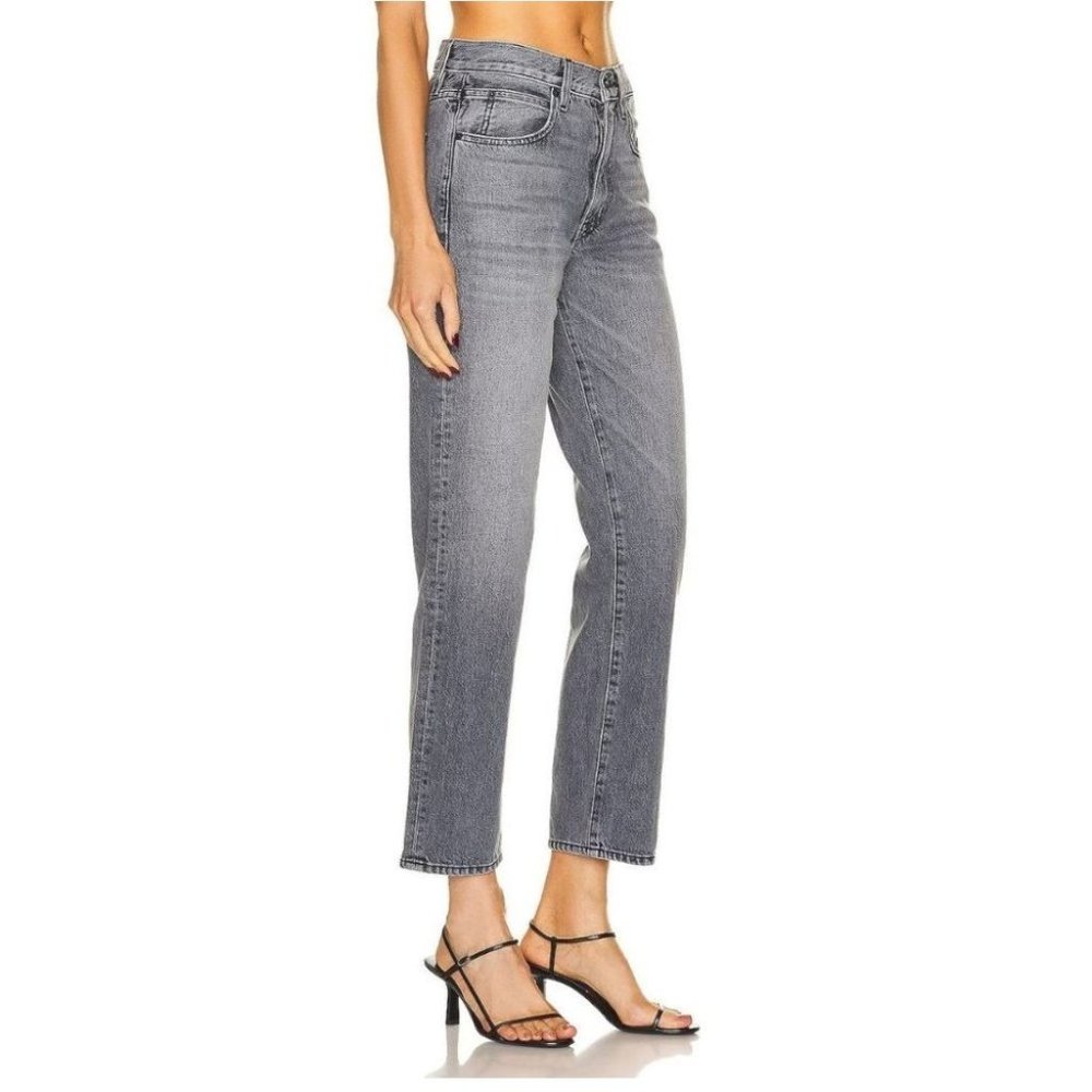 Slvrlake Womens Sophie Mid-Rise Straight Leg Jeans Silver Moon Gray Size 27